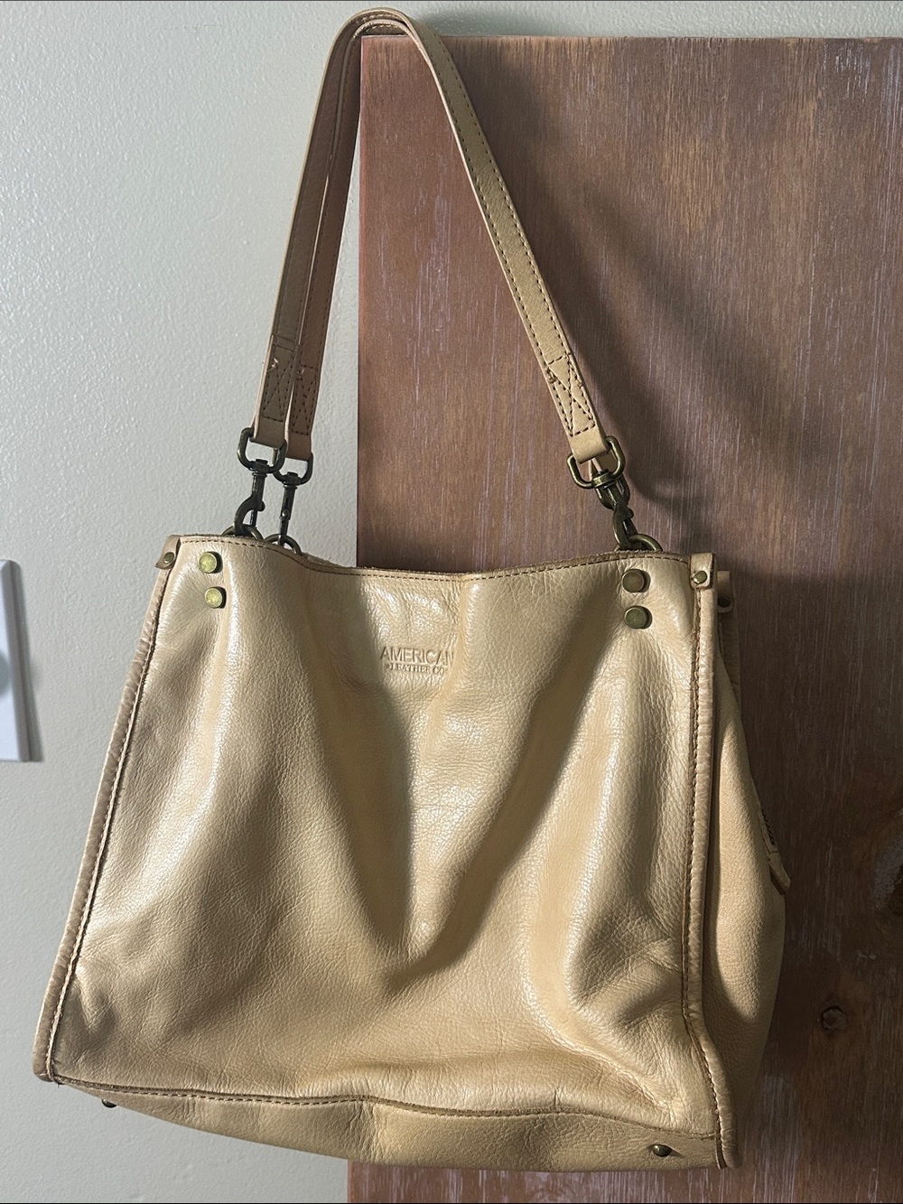American Leather Co Lenox Triple Entry Buttery Soft Leather Purse Slouchy Y2K